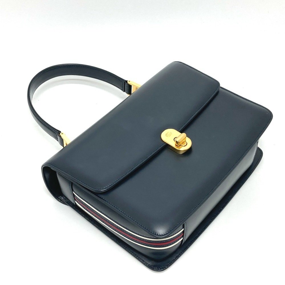 GUCCI 000.109.0121 Turnlock Sideline Handbag, Vintage Leather, Women's, Navy - Picture 5 of 10